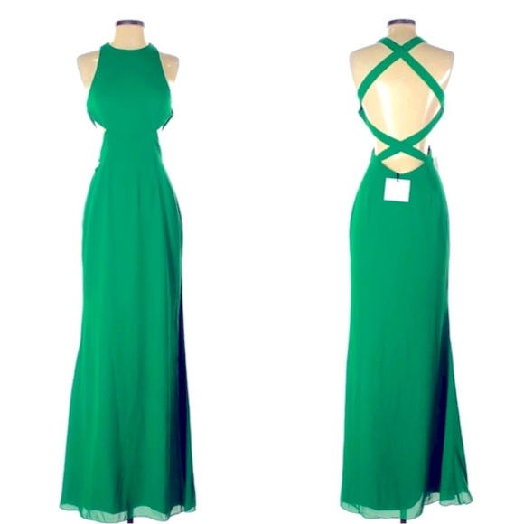 green ivy dress taylor swift Green Halter-neck Backless Waisted Maxi Dress – Ncocon main image 1